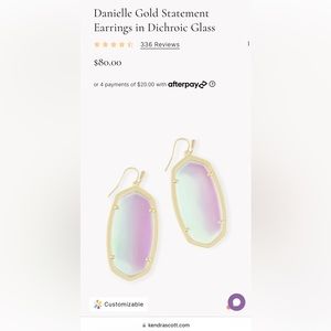 Kendra Scott Dichroic Glass Gold Earrings ✨